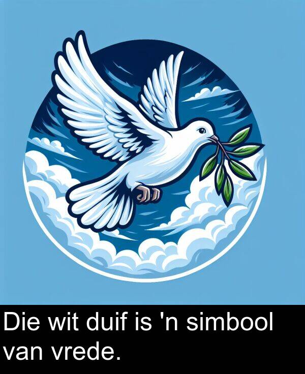 wit: Die wit duif is 'n simbool van vrede.