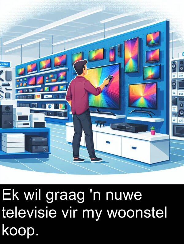 televisie: Ek wil graag 'n nuwe televisie vir my woonstel koop.