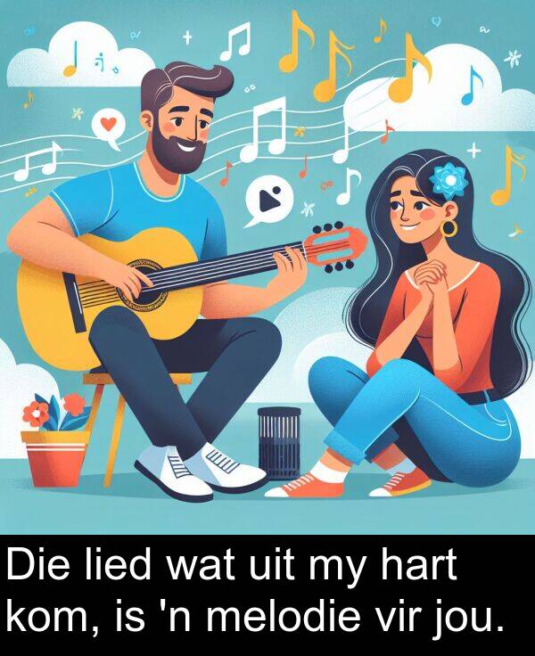 jou: Die lied wat uit my hart kom, is 'n melodie vir jou.