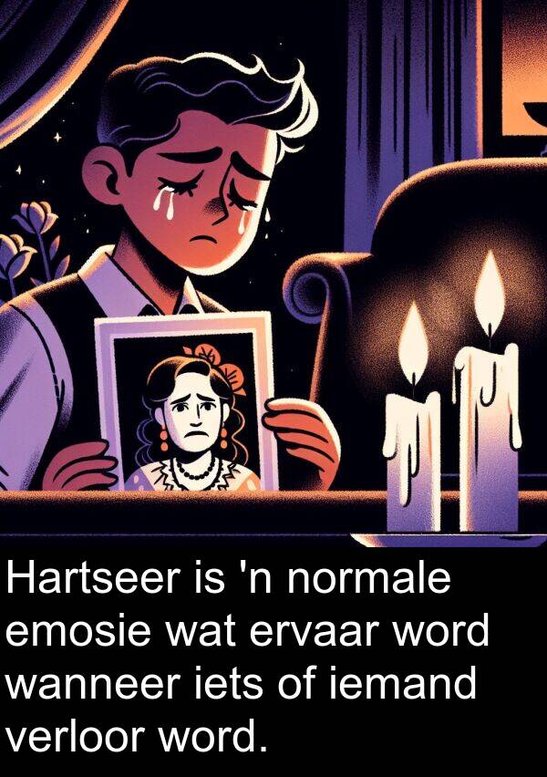 normale: Hartseer is 'n normale emosie wat ervaar word wanneer iets of iemand verloor word.