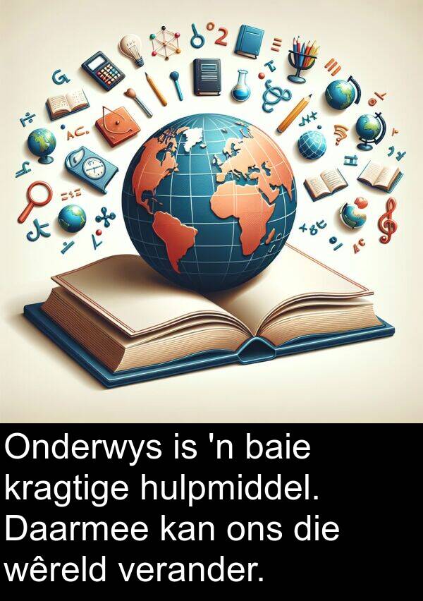 wêreld: Onderwys is 'n baie kragtige hulpmiddel. Daarmee kan ons die wêreld verander.