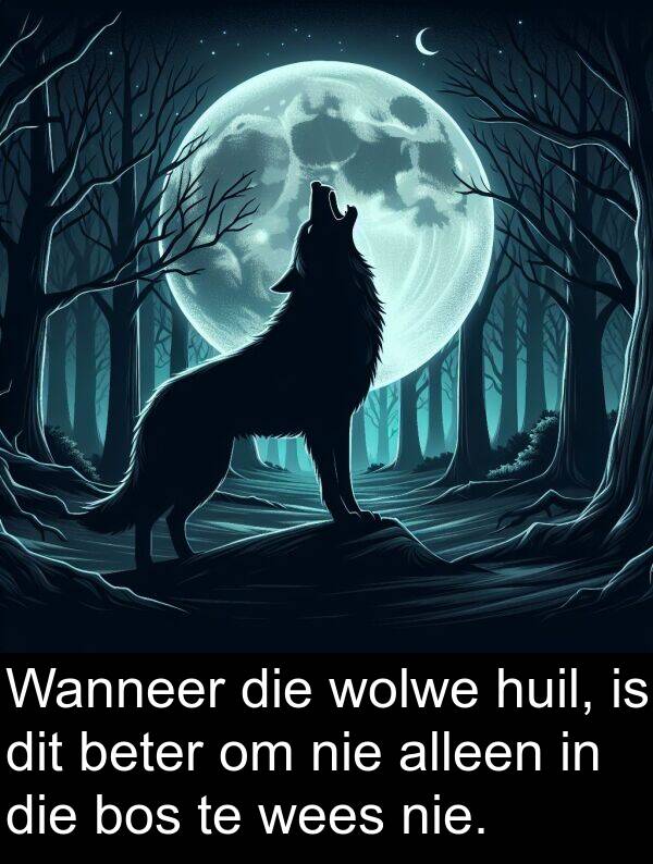 huil: Wanneer die wolwe huil, is dit beter om nie alleen in die bos te wees nie.