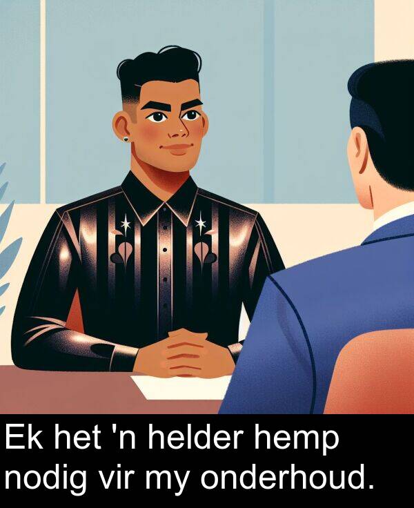 helder: Ek het 'n helder hemp nodig vir my onderhoud.