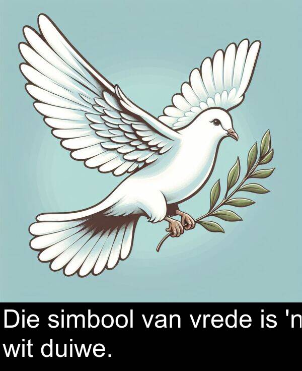 wit: Die simbool van vrede is 'n wit duiwe.