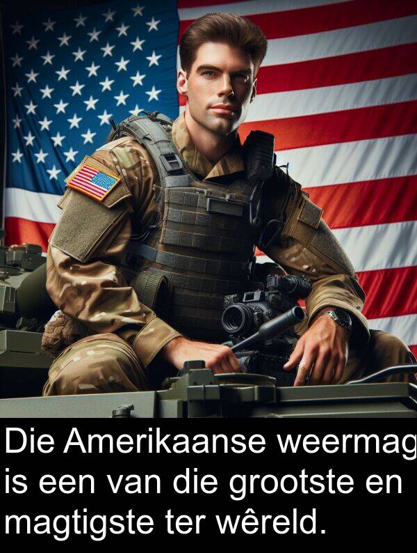 ter: Die Amerikaanse weermag is een van die grootste en magtigste ter wêreld.