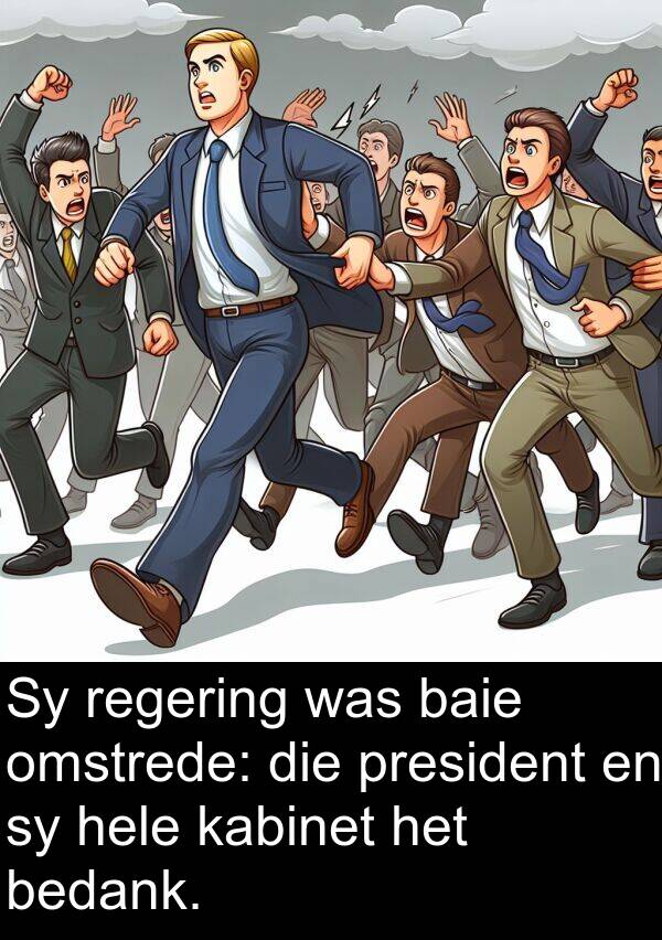 bedank: Sy regering was baie omstrede: die president en sy hele kabinet het bedank.