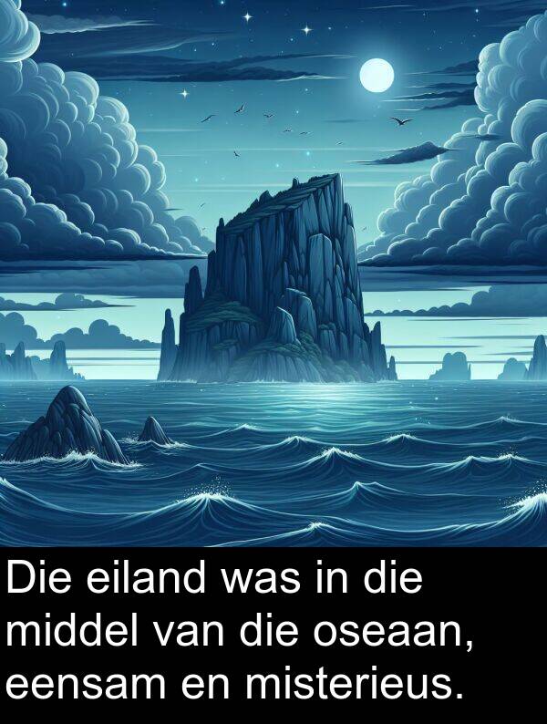 eiland: Die eiland was in die middel van die oseaan, eensam en misterieus.