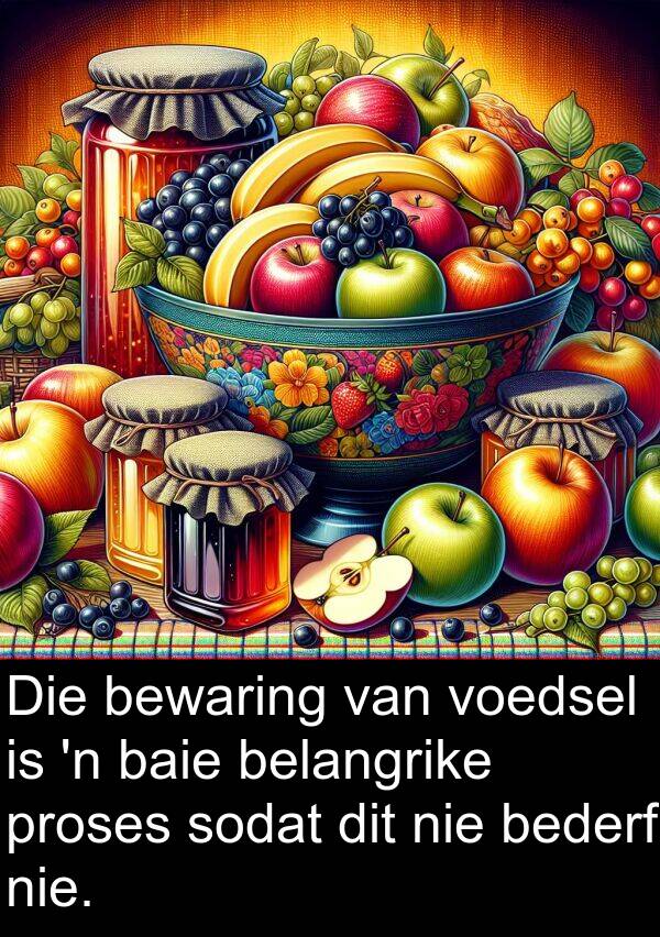 belangrike: Die bewaring van voedsel is 'n baie belangrike proses sodat dit nie bederf nie.