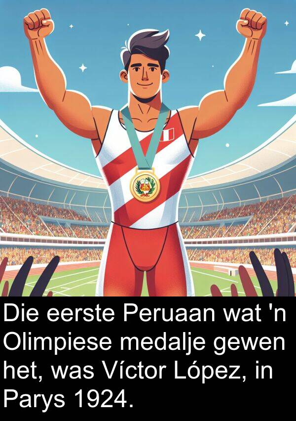 medalje: Die eerste Peruaan wat 'n Olimpiese medalje gewen het, was Víctor López, in Parys 1924.