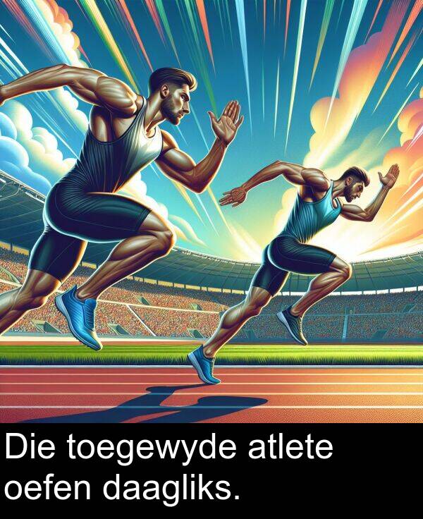 toegewyde: Die toegewyde atlete oefen daagliks.