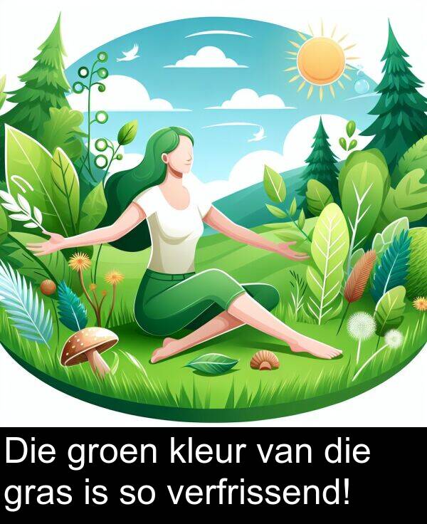 verfrissend: Die groen kleur van die gras is so verfrissend!