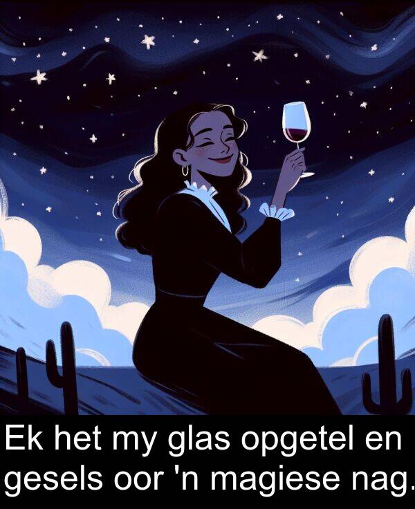 nag: Ek het my glas opgetel en gesels oor 'n magiese nag.