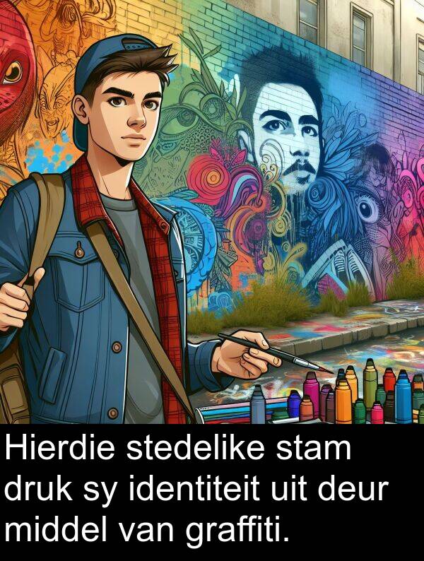 uit: Hierdie stedelike stam druk sy identiteit uit deur middel van graffiti.