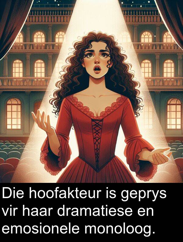 hoofakteur: Die hoofakteur is geprys vir haar dramatiese en emosionele monoloog.