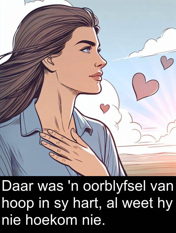 hoop: Daar was 'n oorblyfsel van hoop in sy hart, al weet hy nie hoekom nie.