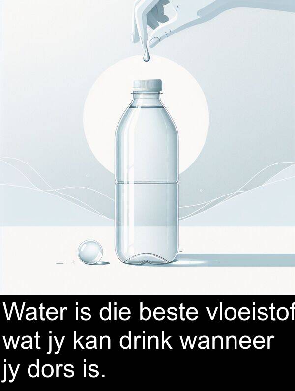 beste: Water is die beste vloeistof wat jy kan drink wanneer jy dors is.