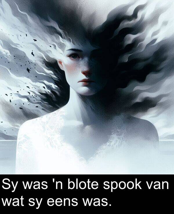 wat: Sy was 'n blote spook van wat sy eens was.