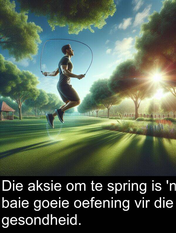 oefening: Die aksie om te spring is 'n baie goeie oefening vir die gesondheid.