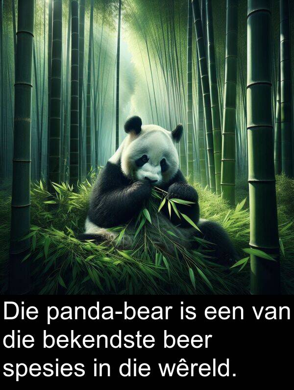 beer: Die panda-bear is een van die bekendste beer spesies in die wêreld.