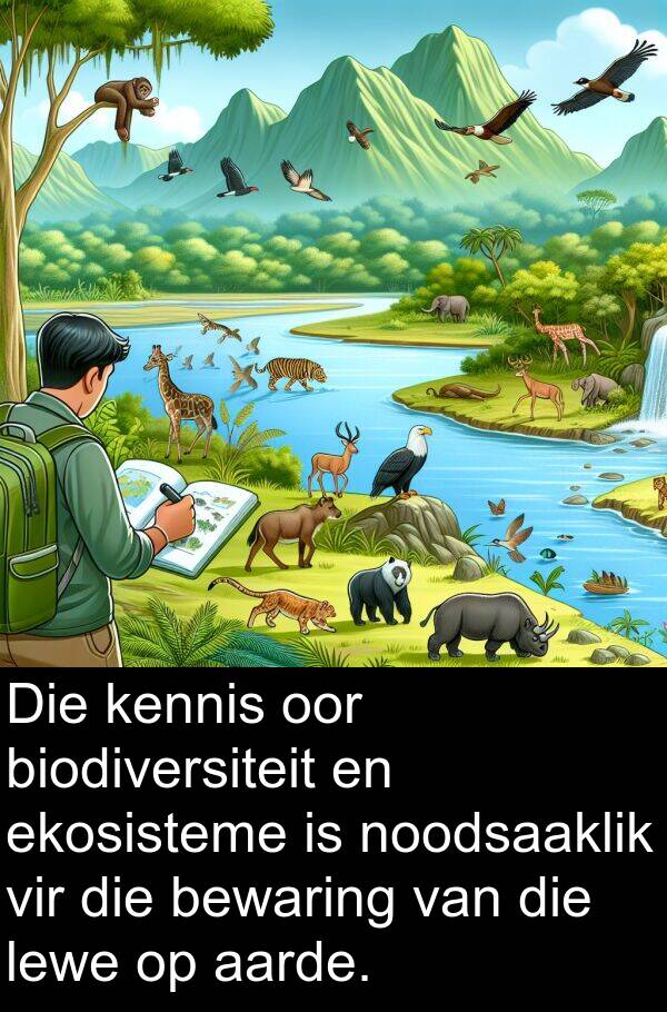 noodsaaklik: Die kennis oor biodiversiteit en ekosisteme is noodsaaklik vir die bewaring van die lewe op aarde.