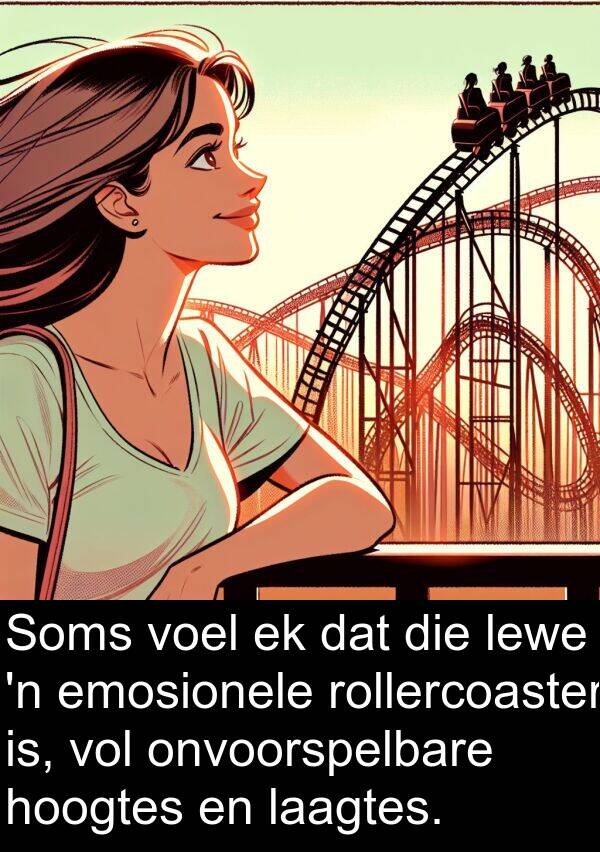 hoogtes: Soms voel ek dat die lewe 'n emosionele rollercoaster is, vol onvoorspelbare hoogtes en laagtes.