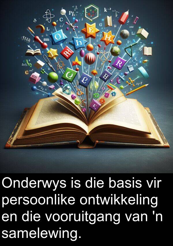 persoonlike: Onderwys is die basis vir persoonlike ontwikkeling en die vooruitgang van 'n samelewing.