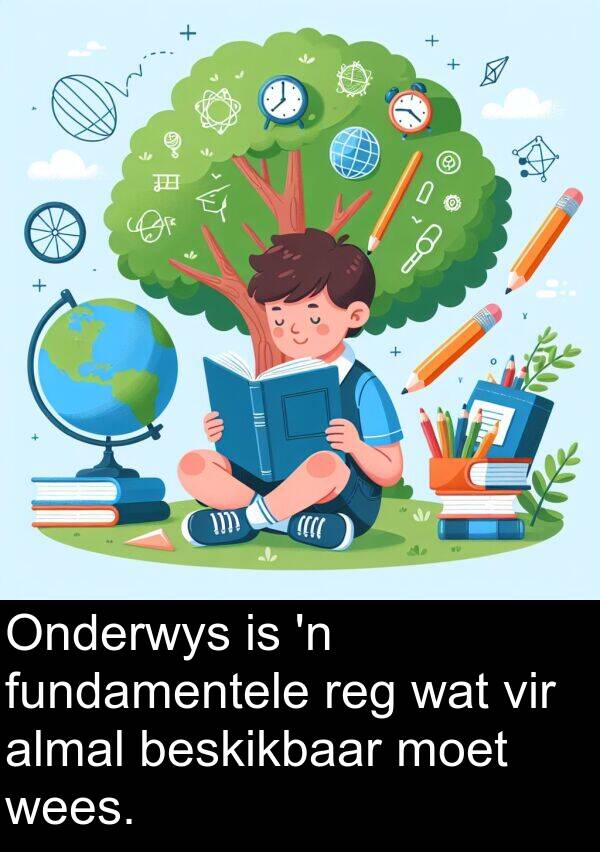 beskikbaar: Onderwys is 'n fundamentele reg wat vir almal beskikbaar moet wees.