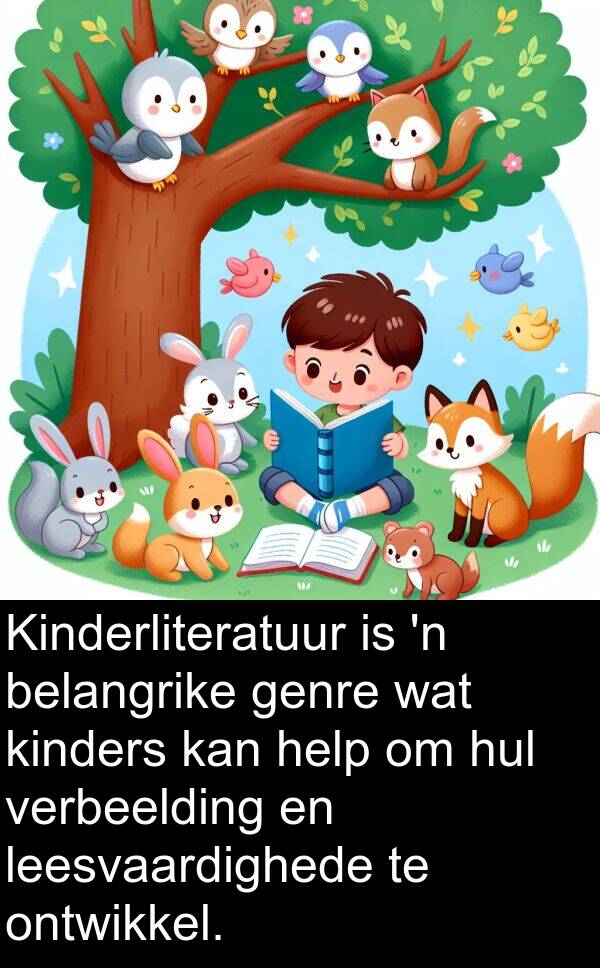 belangrike: Kinderliteratuur is 'n belangrike genre wat kinders kan help om hul verbeelding en leesvaardighede te ontwikkel.