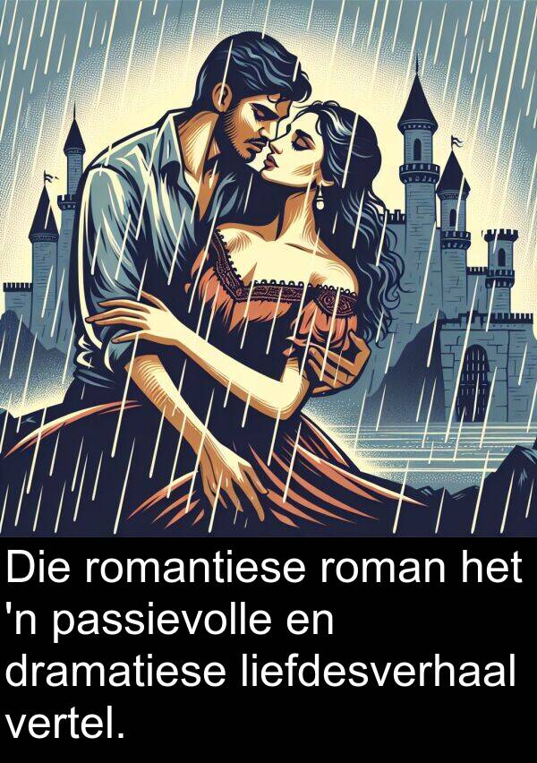 passievolle: Die romantiese roman het 'n passievolle en dramatiese liefdesverhaal vertel.