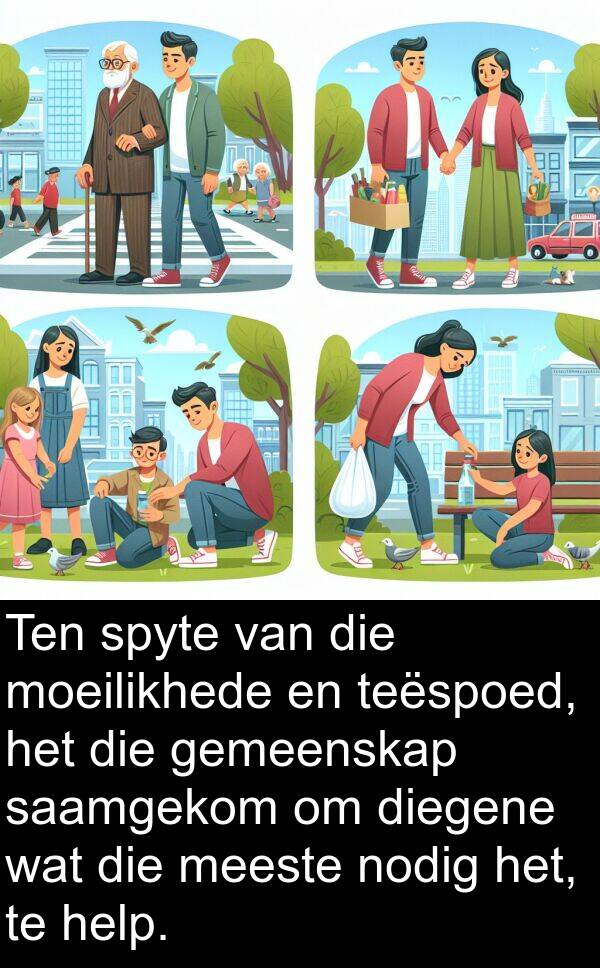 teëspoed: Ten spyte van die moeilikhede en teëspoed, het die gemeenskap saamgekom om diegene wat die meeste nodig het, te help.