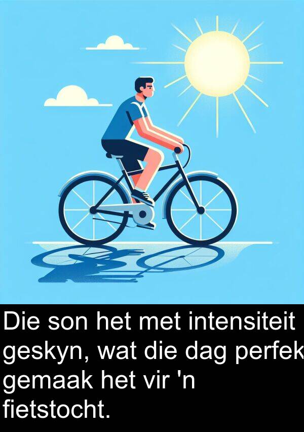 perfek: Die son het met intensiteit geskyn, wat die dag perfek gemaak het vir 'n fietstocht.