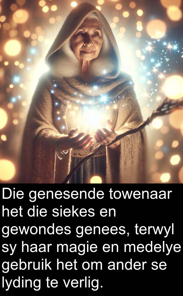 towenaar: Die genesende towenaar het die siekes en gewondes genees, terwyl sy haar magie en medelye gebruik het om ander se lyding te verlig.