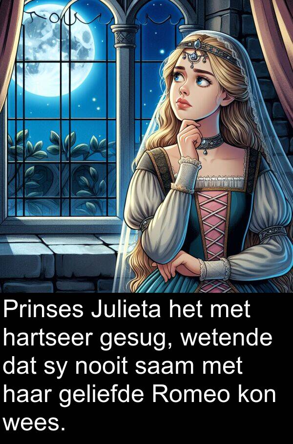 nooit: Prinses Julieta het met hartseer gesug, wetende dat sy nooit saam met haar geliefde Romeo kon wees.