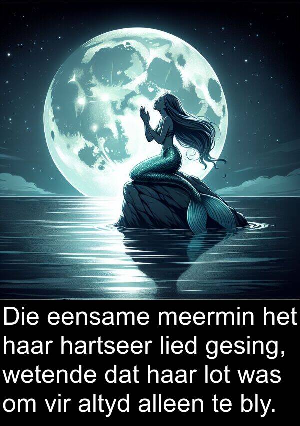 hartseer: Die eensame meermin het haar hartseer lied gesing, wetende dat haar lot was om vir altyd alleen te bly.