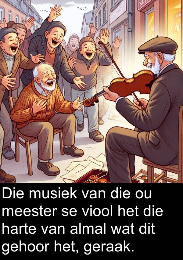 harte: Die musiek van die ou meester se viool het die harte van almal wat dit gehoor het, geraak.