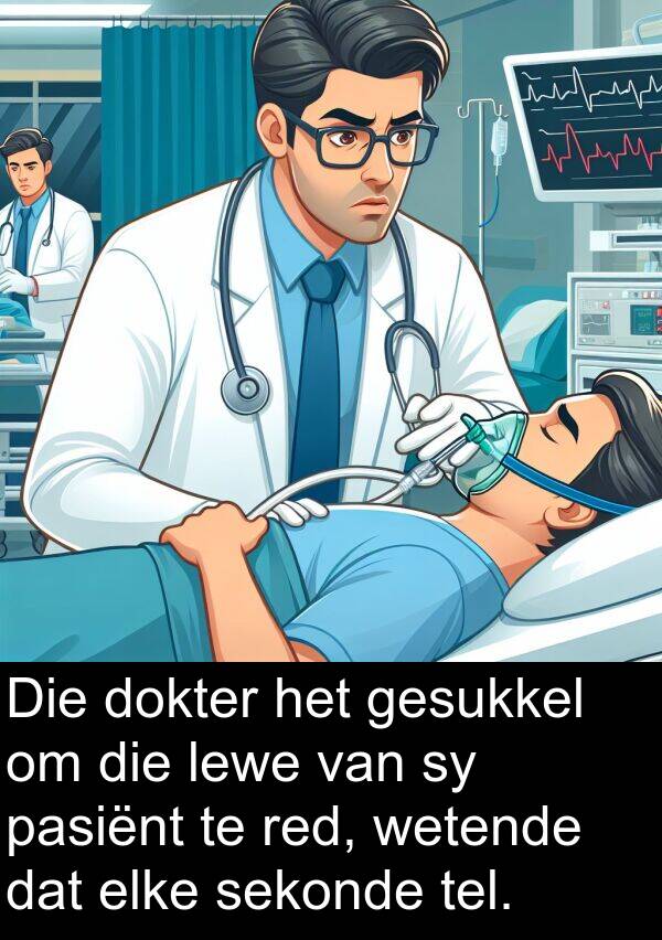 tel: Die dokter het gesukkel om die lewe van sy pasiënt te red, wetende dat elke sekonde tel.