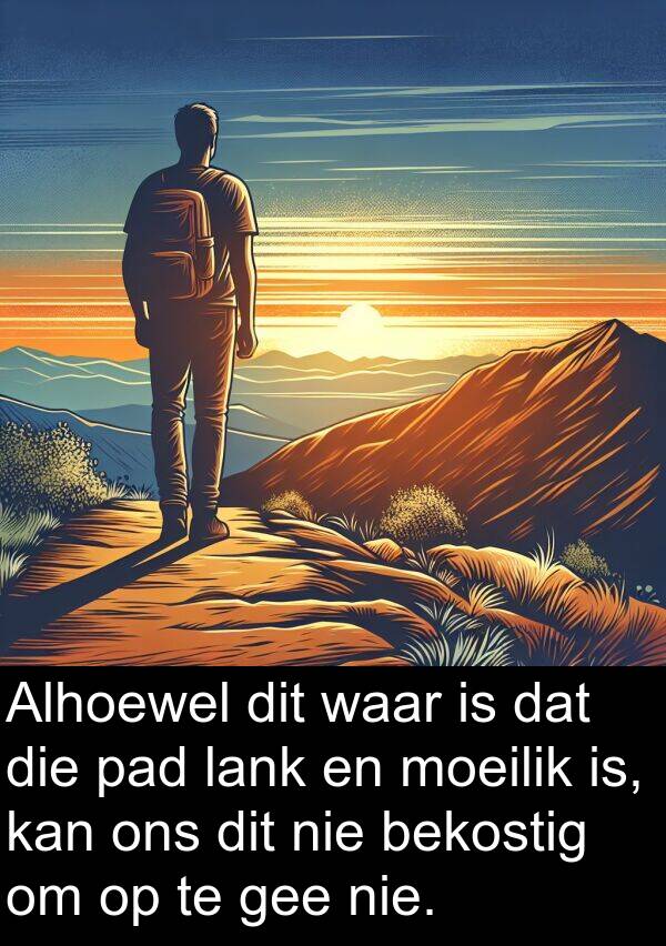 bekostig: Alhoewel dit waar is dat die pad lank en moeilik is, kan ons dit nie bekostig om op te gee nie.