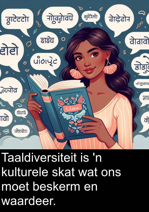 beskerm: Taaldiversiteit is 'n kulturele skat wat ons moet beskerm en waardeer.