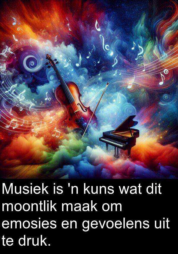 emosies: Musiek is 'n kuns wat dit moontlik maak om emosies en gevoelens uit te druk.