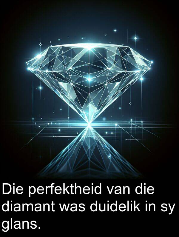 perfektheid: Die perfektheid van die diamant was duidelik in sy glans.