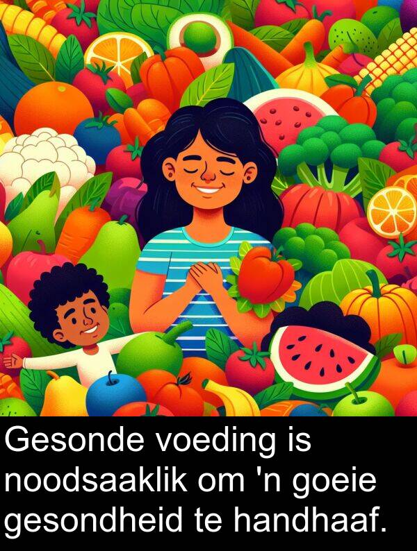 noodsaaklik: Gesonde voeding is noodsaaklik om 'n goeie gesondheid te handhaaf.