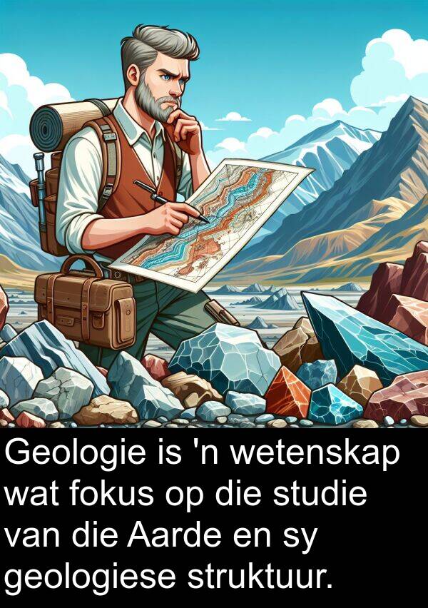 fokus: Geologie is 'n wetenskap wat fokus op die studie van die Aarde en sy geologiese struktuur.