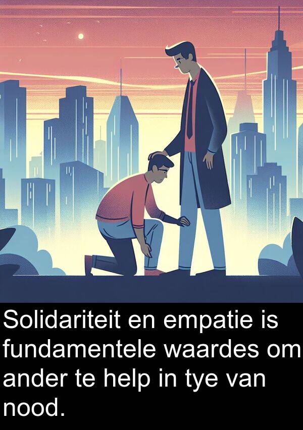 help: Solidariteit en empatie is fundamentele waardes om ander te help in tye van nood.