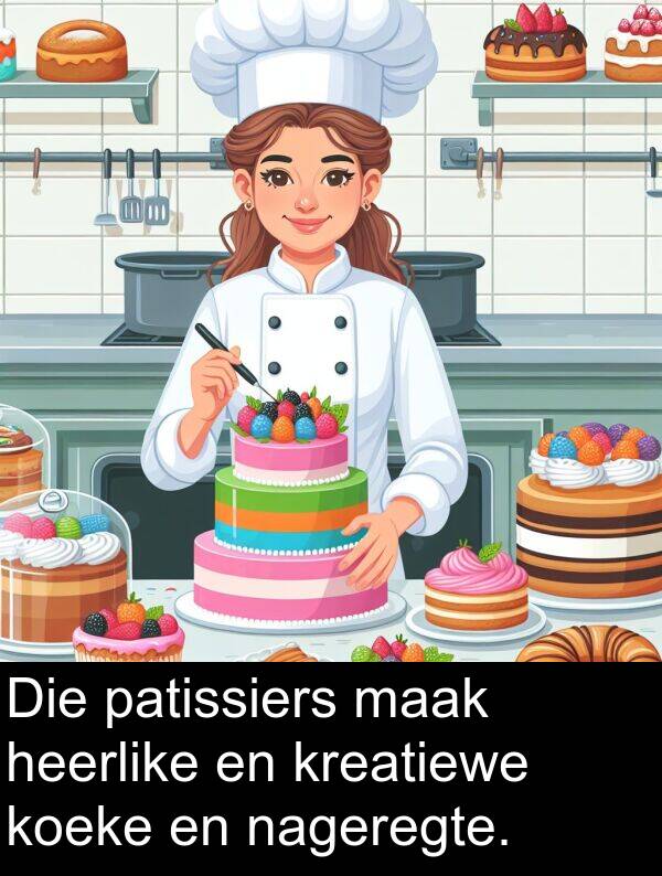 heerlike: Die patissiers maak heerlike en kreatiewe koeke en nageregte.