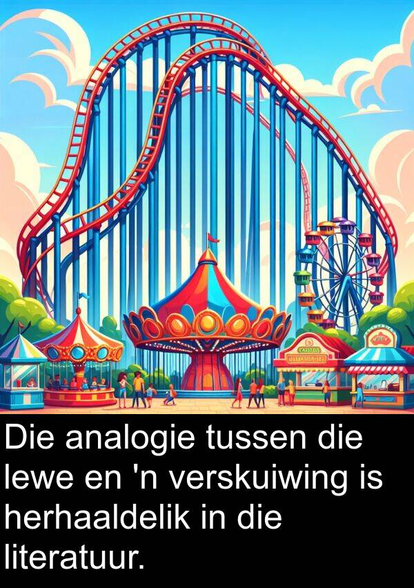 herhaaldelik: Die analogie tussen die lewe en 'n verskuiwing is herhaaldelik in die literatuur.