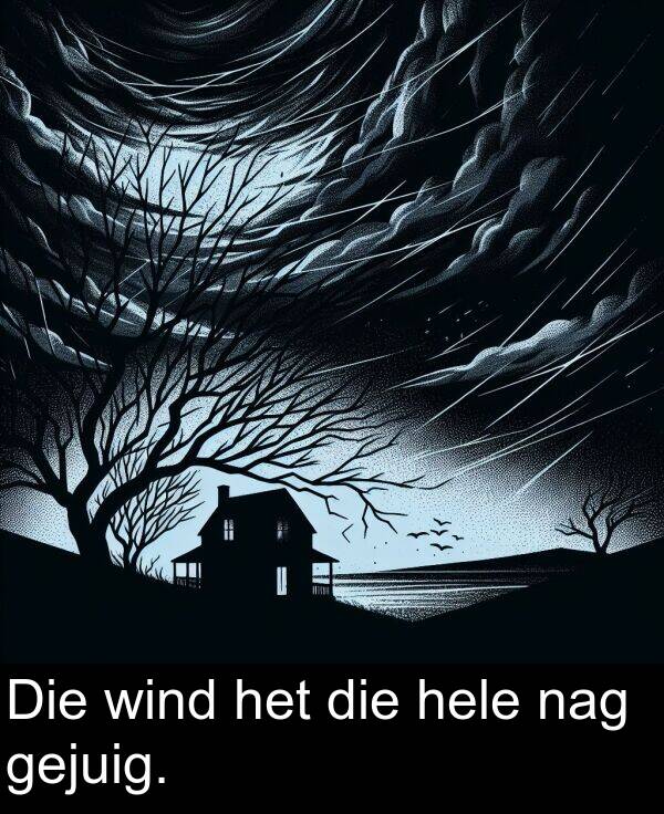 het: Die wind het die hele nag gejuig.