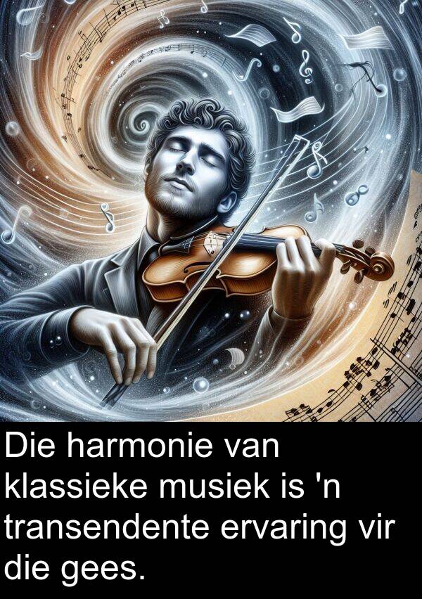 transendente: Die harmonie van klassieke musiek is 'n transendente ervaring vir die gees.