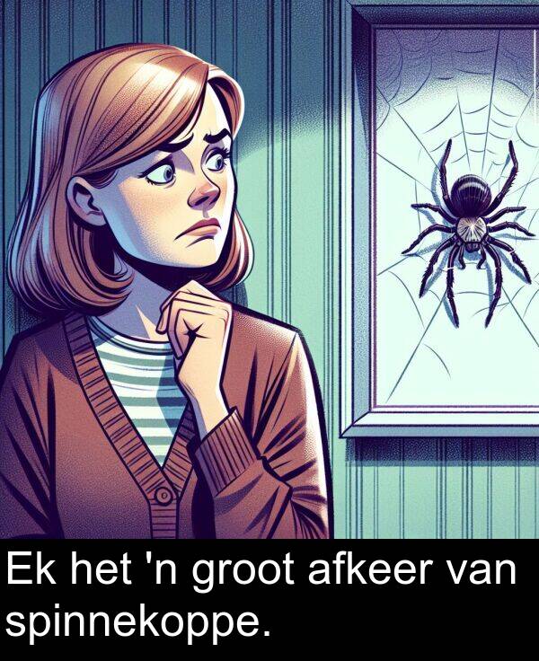 afkeer: Ek het 'n groot afkeer van spinnekoppe.