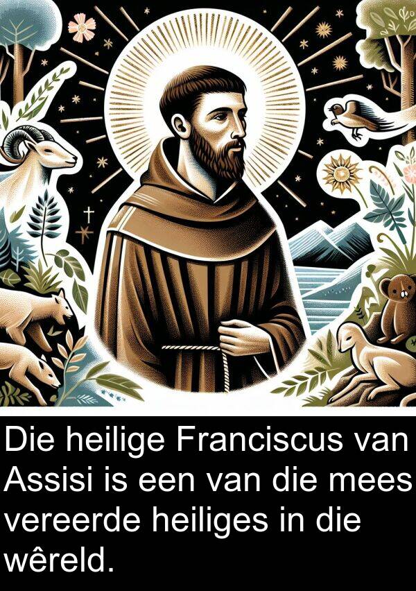 heilige: Die heilige Franciscus van Assisi is een van die mees vereerde heiliges in die wêreld.