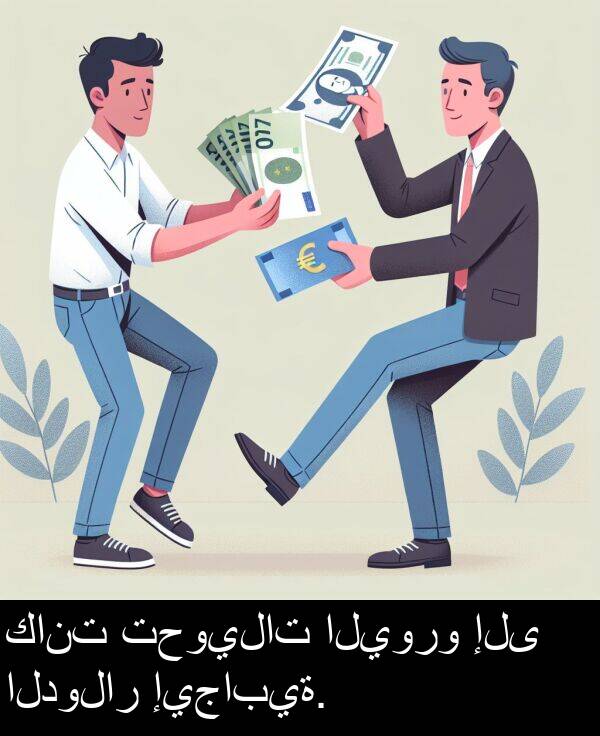 إيجابية: كانت تحويلات اليورو إلى الدولار إيجابية.